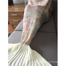 2017 Hot Wholesales Fleece Adult Children Knitted Mermaid Tail Blanket